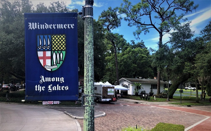 Windermere's downtown area featuring a mix of dirt and paved roads, reflecting its small-town charm and unique character