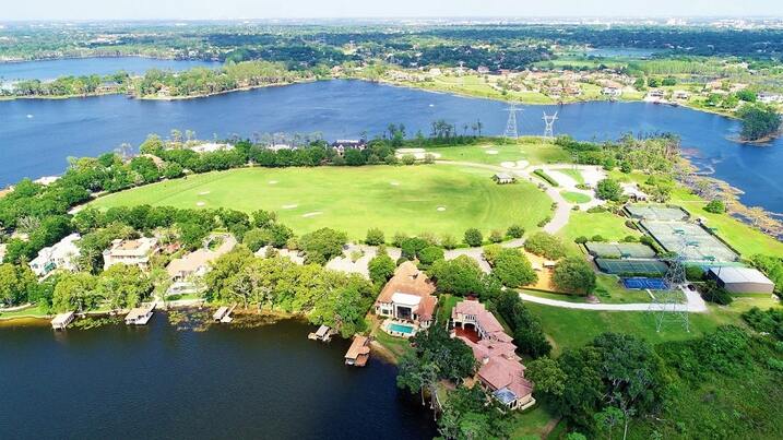 Scenic view of the Arnold Palmer-designed golf course at Isleworth Golf and Country Club