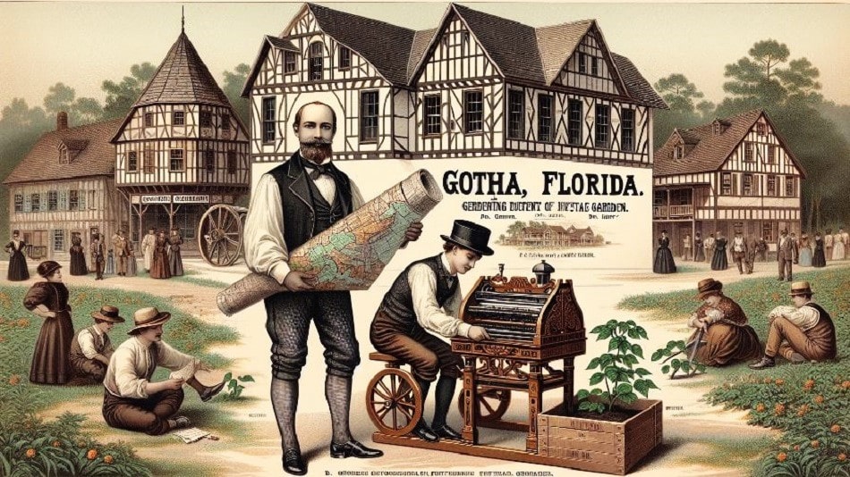 Historic community of Gotha, Florida with rich horticultural past