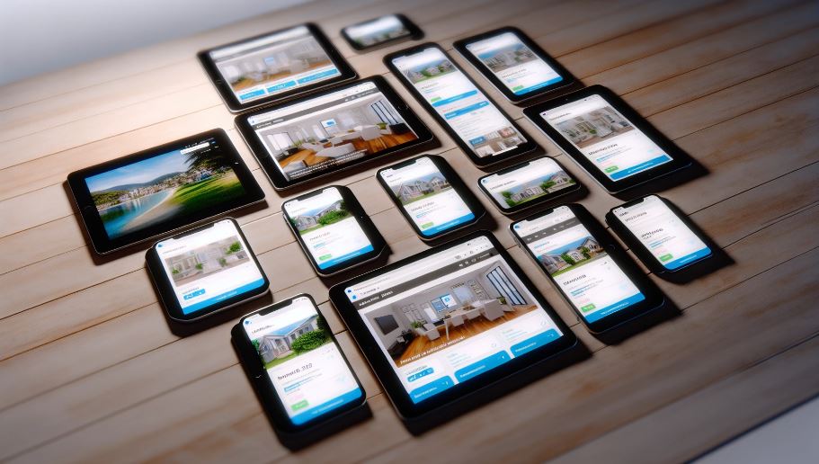 Online real estate listings on digital devices