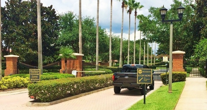 Community pavilion with lake view