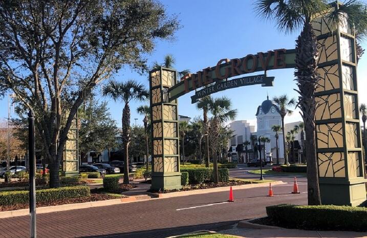 Shopping area at Winter Garden Village near Magnolia Park