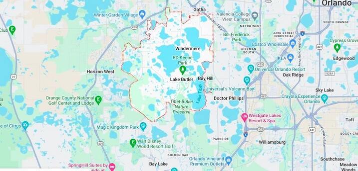 Windermere (34786) Actually Shares A Border With Disney World